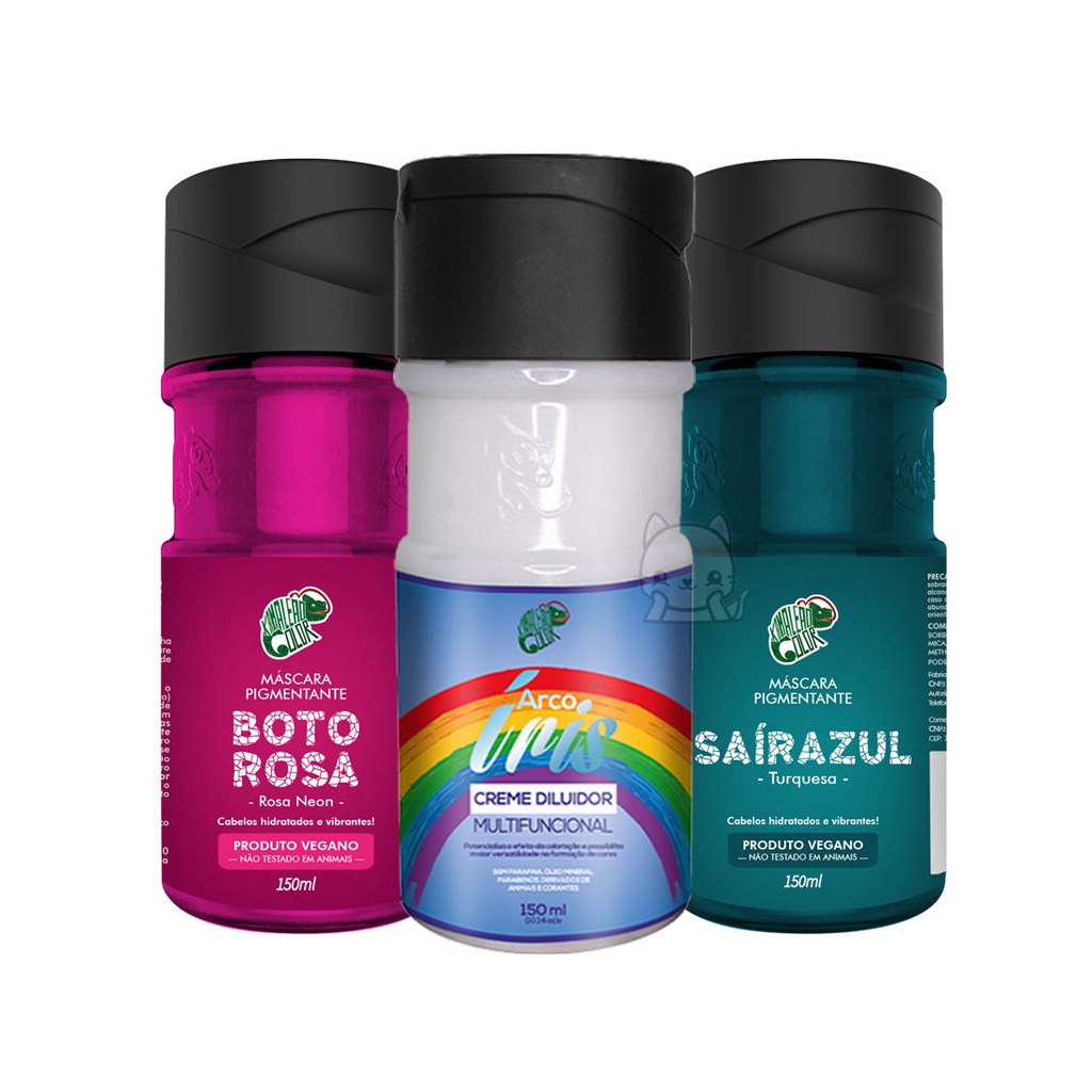 Kit Boto Rosa + Saírazul +  Diluidor 150ml - Kamaleão Color