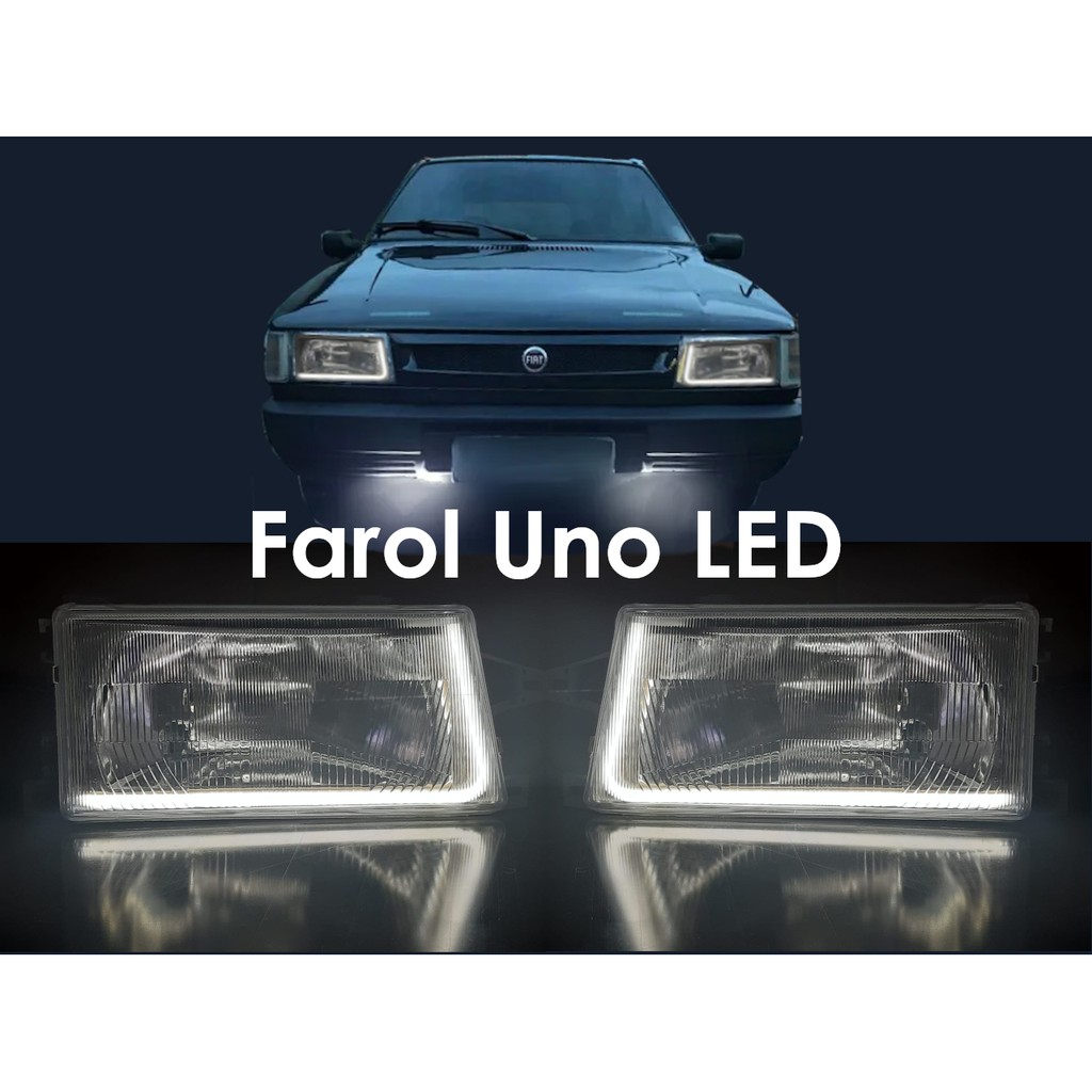 Farol Led Drl Par Fiat Uno Fiorino