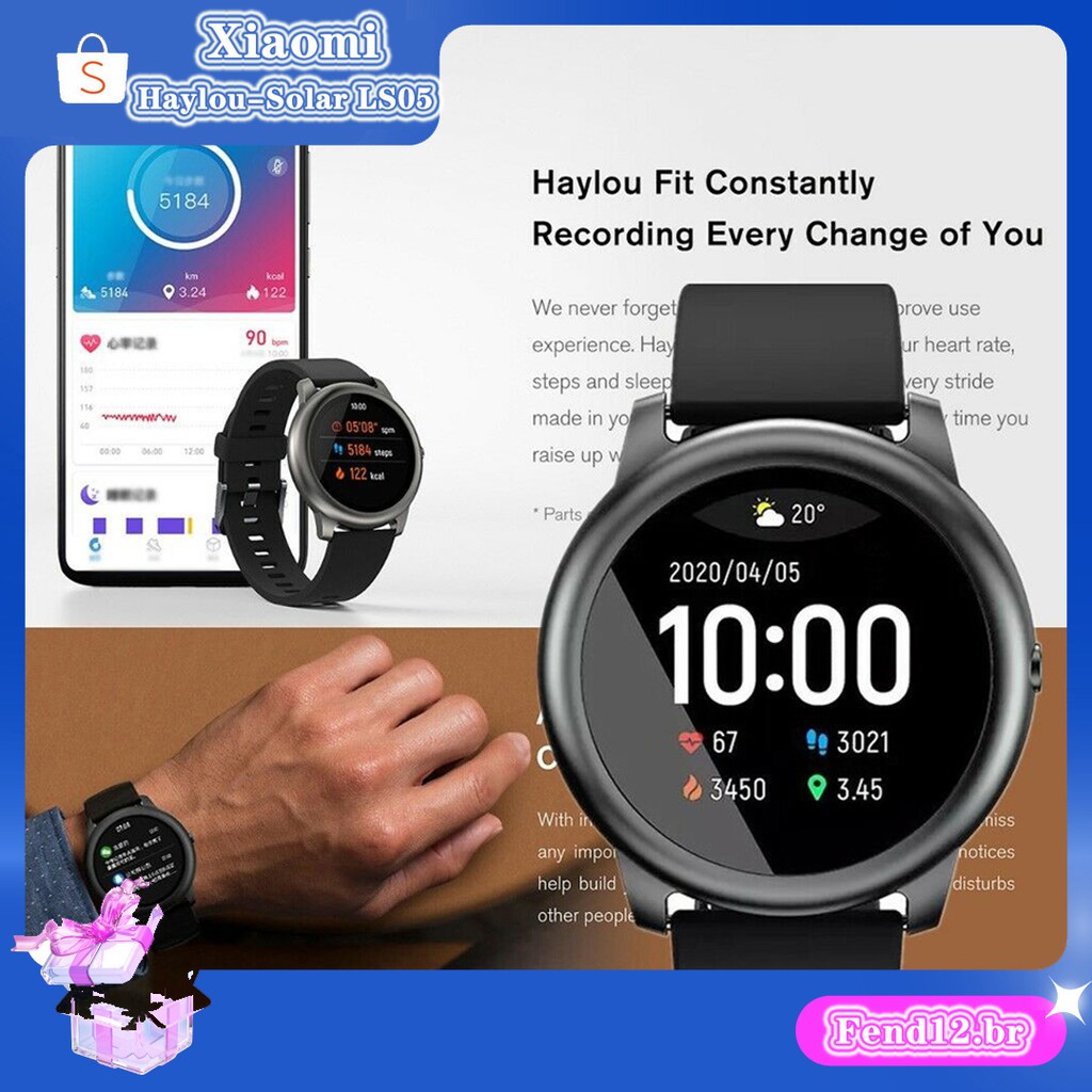 Xiaomi Haylou-Solar Xiaomi LS05 Global version Smart Watch LS05 Smart Watch BlueTooth 5.0 12 Sports Modes Sleep Management APP