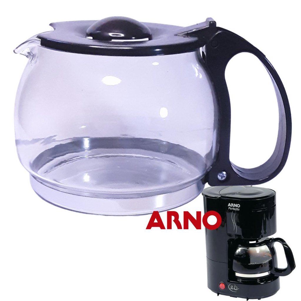 Jarra Copo de Cafeteira Arno Perfectta Preto Vidro Forte