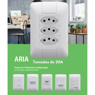 Tramontina Aria - Tomadas e Interruptores 10/20A - Monte seu KIT - 10 Anos de Garantia