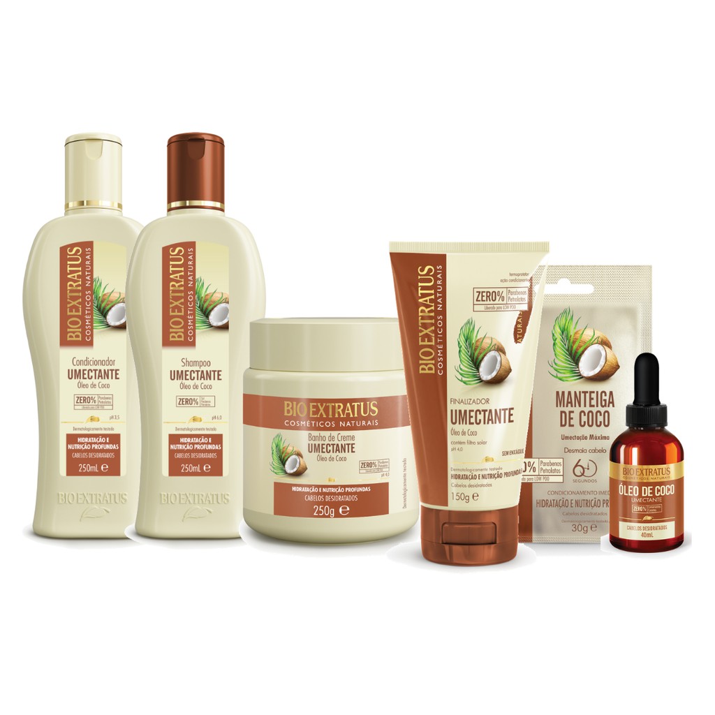 Kit Combo 6 Produtos Bio Extratus Linha Umectante Coco ORIGINAL