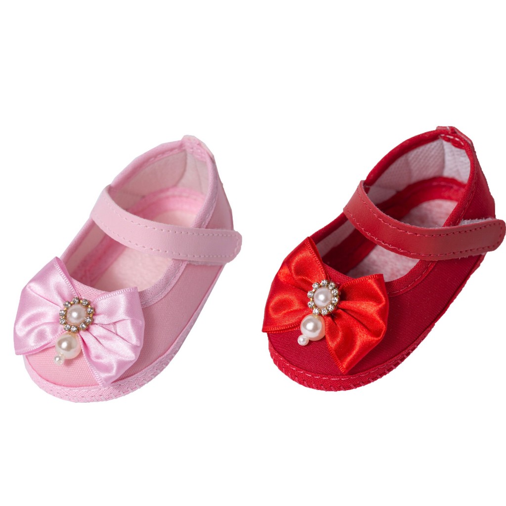 Sapatinho Bebê Menina Kit C/ 2 Pares - Recém Nascida em Oferta na Shopee