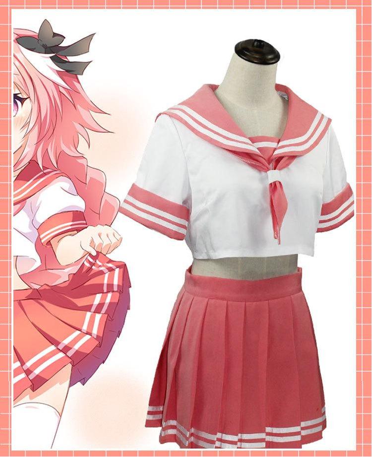 Anime Fate Astolfo Cosplay Costume JK School Uniform Sailor Dress Outfi  Women Fancy Outfit Anime Costume | Shopee Brasil