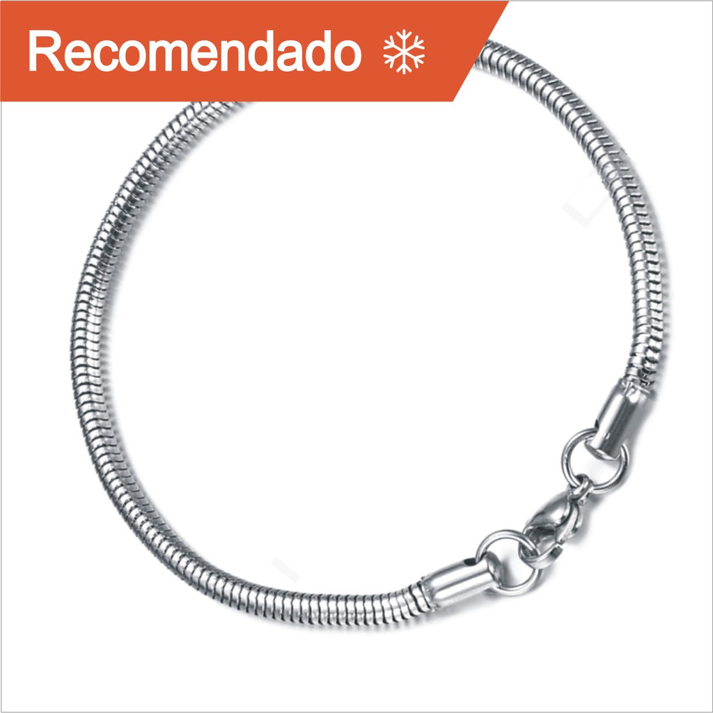 Pulseira de Aço Cirúrgico 316L Rabo de Rato 3,2mm -Antialérgica Hipoalérgica -Não escurece -Não perde o brilho -Pode molhar -Não enferruja Masculino Feminina Unissex Masculina -Aço Inóx Inoxidável
