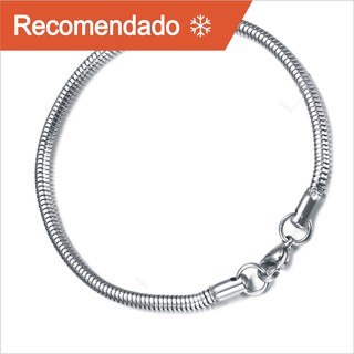 Pulseira de Aço Cirúrgico 316L Rabo de Rato 3,2mm -Antialérgica Hipoalérgica -Não escurece -Não perde o brilho -Pode molhar -Não enferruja Masculino Feminina Unissex Masculina -Aço Inóx Inoxidável
