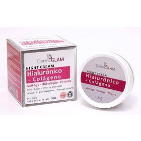 Creme Hidratante Facial Noturno Dermoglam Hialuronico Colageno 30g