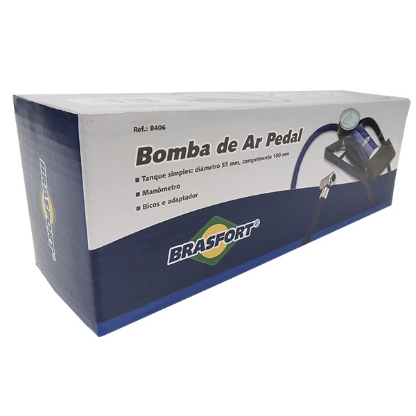 Bomba de Ar Pedal Brasfort com Bicos Adaptadores