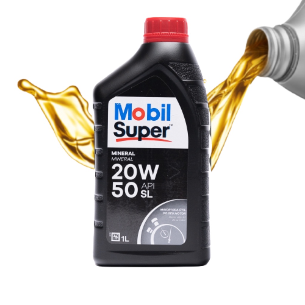 Óleo Lubrificante do Motor para CARROS Mobil Super 20w50 Mineral API SL - 1 litro - Spare Parts and Accessories for Vehicles