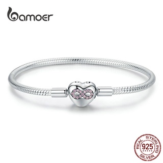 Pulseira Bamoer Silver 925 Em Forma De Coração 17cm & 19cm Para Mulheres SCB142