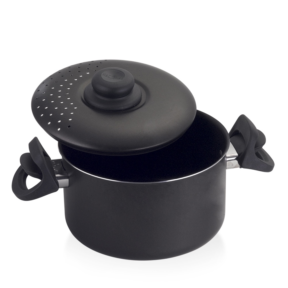 Espagueteira Antiaderente 20Cm Preto Nacional - Home & Living