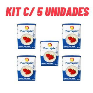 Creme de Leite 200g PIRACANJUBA - KIT C/5 UNDS