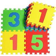 Tapete de EVA - Numérico - Com 28cm x 28cm x 8mm - Contem 10 Peças - Amarelinha - Numeral.