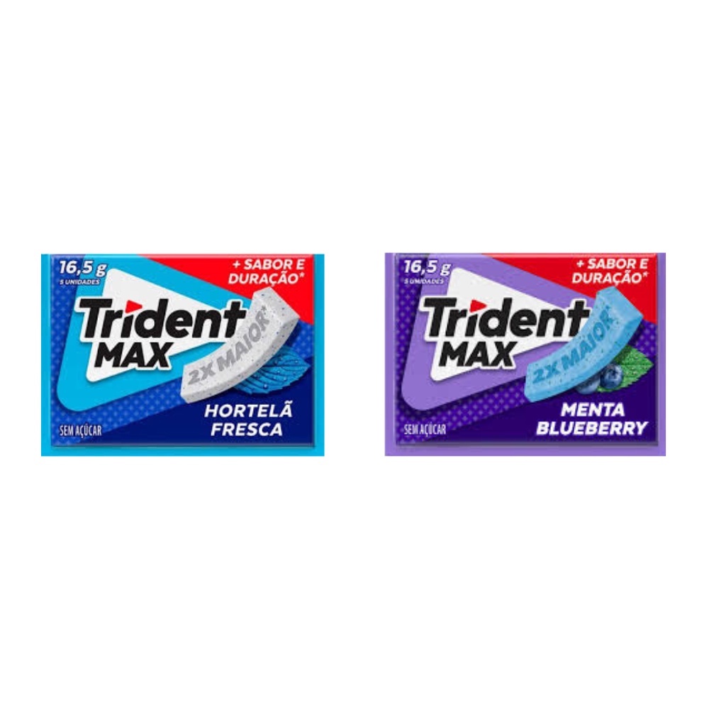 Chiclete Trident Max de Hortelã Fresca / Menta Blueberry 16,5g