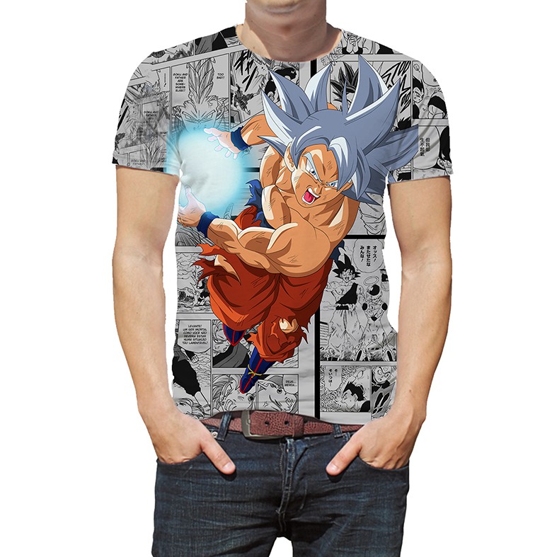 Camisa Camiseta de Animes Goku mangá Drabonball Kamehameha em Oferta na Shopee