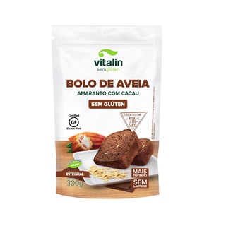 Mistura Integral para Bolo de Aveia, Amaranto e Cacau Sem Glúten 300g - Vitalin