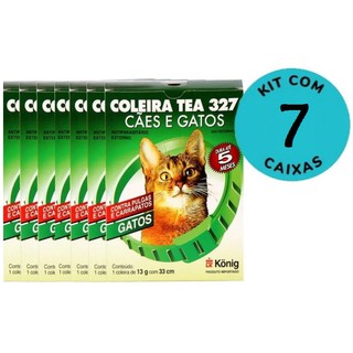 7 Coleiras TEA Gatos 33cm - Contra Pulgas e Carrapatos P/ Gatos em Oferta na Shopee