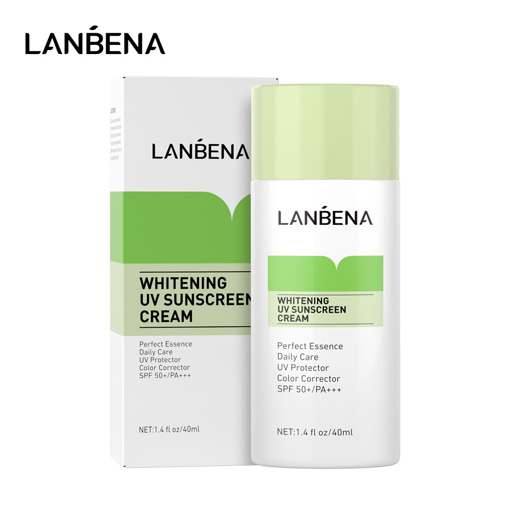 LANBENA Creme Facial Verde Clareador Para O Rosto/Protetor Solar SPF50 ...