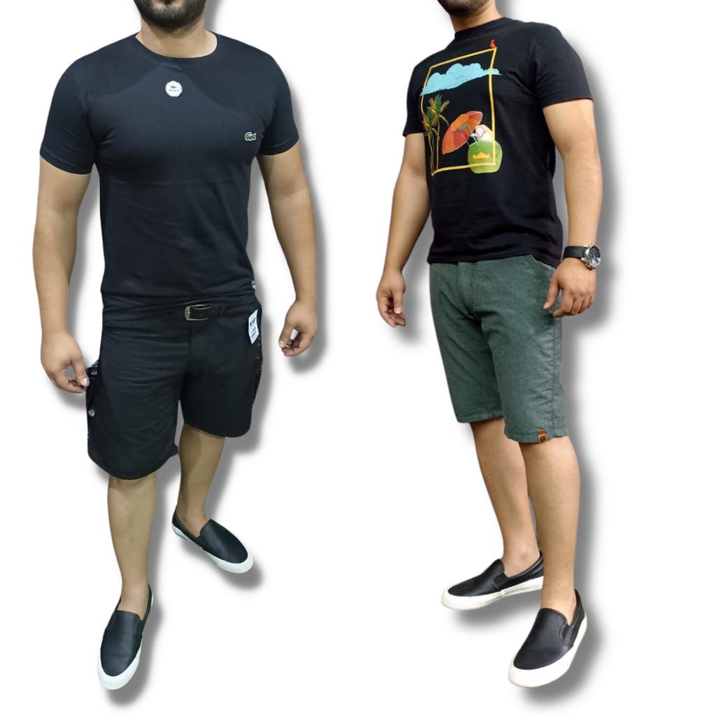 Kit 2 Bermuda Masculina Social Esporte Fino Sarja Brim Lisa VP