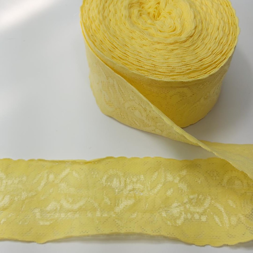 5 metros Renda Elástica 6cm Amarelo Claro 8245 005-304A25