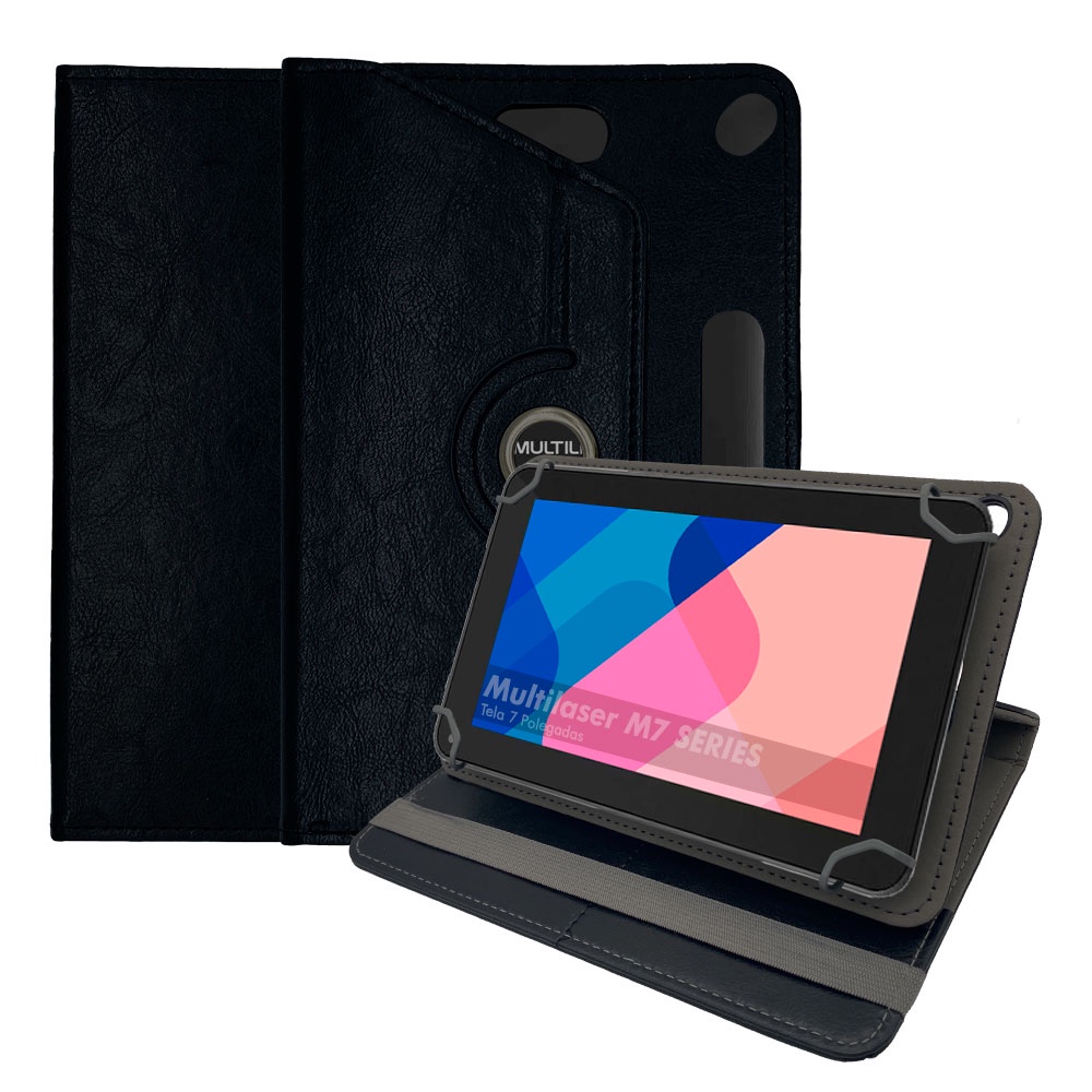 Capa Multilaser M7 M7s Plus M7 Plus M7s M7 Go Tela 7 Polegadas Capinha Couro Giratória Premium