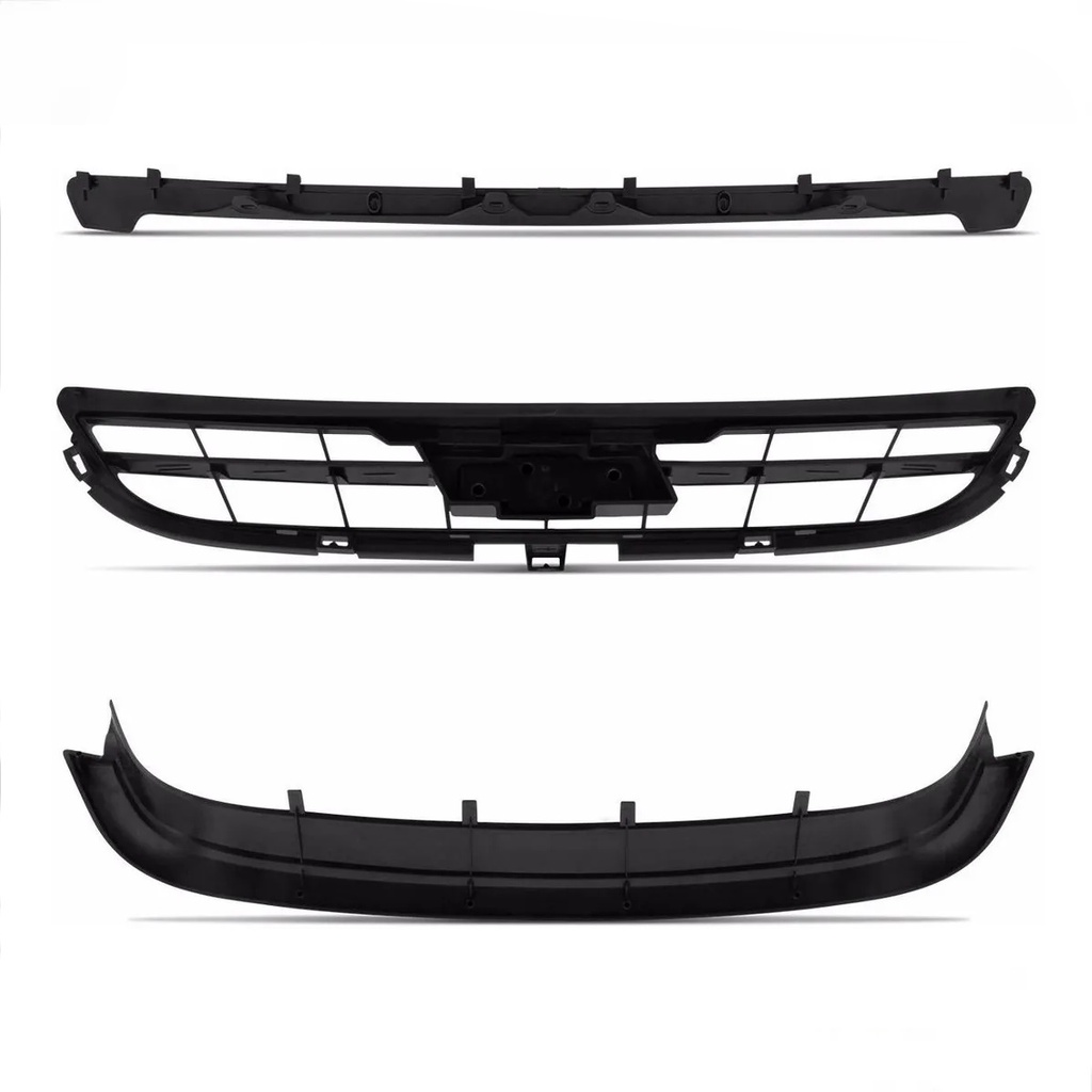 Grade Radiador Corsa Classic 2000 2001 2002 2003 2004 2005 2006 2007 2008 2009 Completo com Emblema e Frisos 3 Peças — imagem 2 de 2