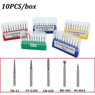 10 Pcs Dental Brocas De Diamante Para Peças De Alta Velocidade De Mão Média FG 1.6 Milímetros Dentista Ferramentas De Polimento Lab TR TF CR BR DI