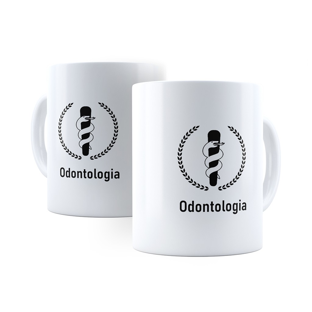 Caneca Odontologia - Xícara Personalizada 325ML Porcelana Cerâmica 100% AAA Dentista Caneca Profissao Cozinha Decoração Presente Profissoes