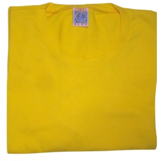 Camiseta Amarela Masculina De Algodão Frente e Verso Estampa Lisa