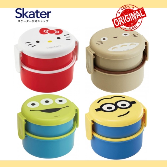 Lancheira Redonda 2tiers (Com mini Garfo)/BENTO Totoro , Ellokitty , Minions , Alien Disney Toy Story