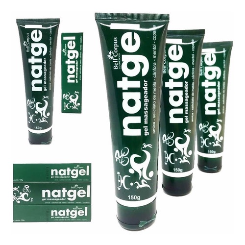 Kit com 06 Gel Massageador Natgel - Bell Corpus 150g em Oferta na Shopee
