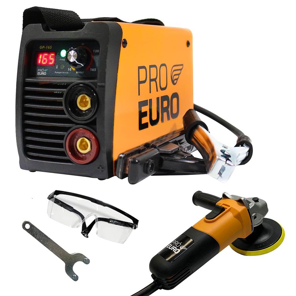 Máquina de Solda Inversora GP 165 Bivolt + Esmerilhadeira 220V Pró Euro - Home & Living
