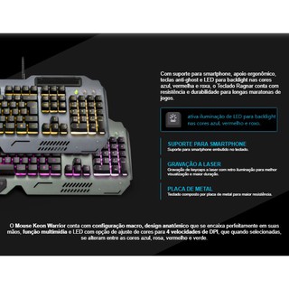 Kit Teclado E Mouse Gamer Warrior Ragnar Keon Tc223 | Shopee Brasil