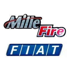 adesivo emblema Mille Fire mais Fiat resinado porta mala Fiat Uno kit 2 Peças