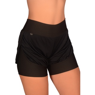 Short de caminhada com forro superior em Dry fit feminino marca Ellys fitness confortável
