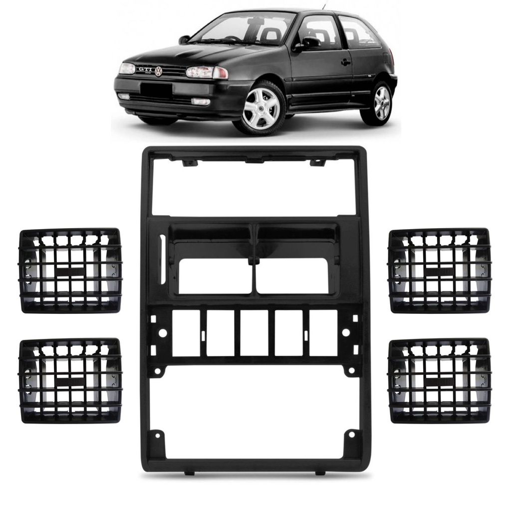 Kit Moldura Central Rádio Painel + Jogo Difusor Grade Saída Ar Gol Saveiro Parati G2 Bola 1995/2002 em Oferta na Shopee