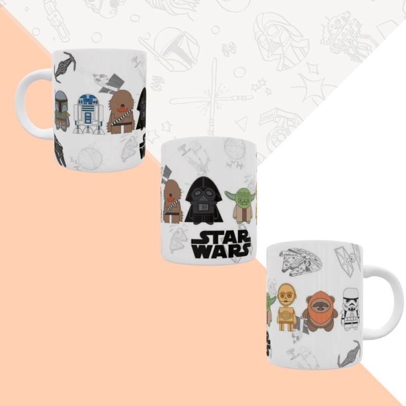 Caneca personalizada mini starwars personagens