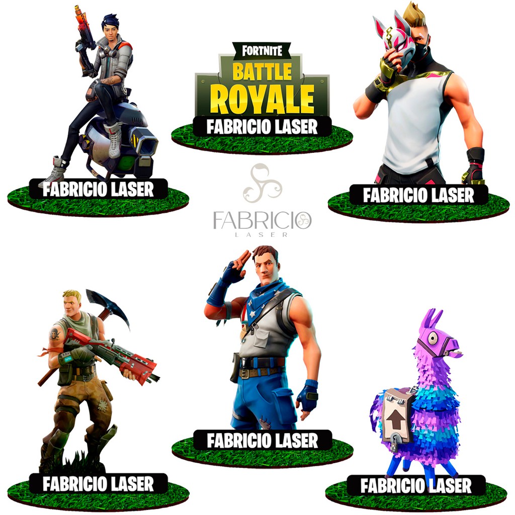 Centro de Mesa Fortnite Gamer Jogo Com Nome Aniversário Mdf Decoração de mesa Festa infantil 15 cm decoração infantil de festa Aniversário Personalizado llama rama Nome e Data