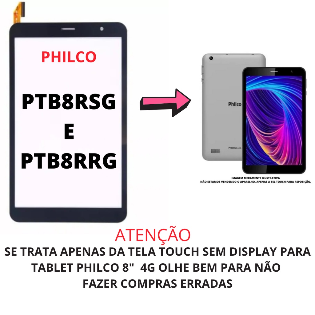 tela touch para tablet philco 32 G modelo PTB8RSG E PTB8RRG