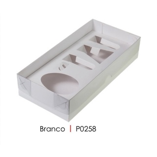 5 caixas para ovo de Páscoa  kit mini confeiteiro branco 150g yin cod P0258 páscoa 2024