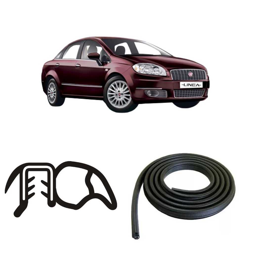 Borracha De Porta Dianteira Preta Estriada Fiat Linea em Oferta na Shopee