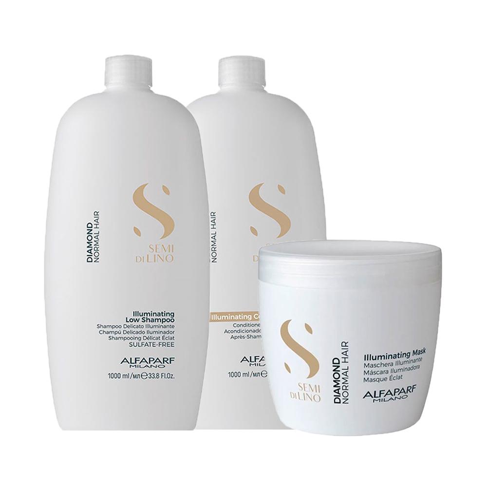 Kit Alfaparf SDL Diamond - Sh 1000ml+Cond 1000ml+Másc 500ml