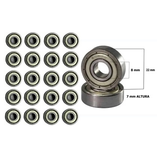 20 Rolamentos 608zz Lisos Sem Estria 8x22x7 Kit 20 Rolamento Liso