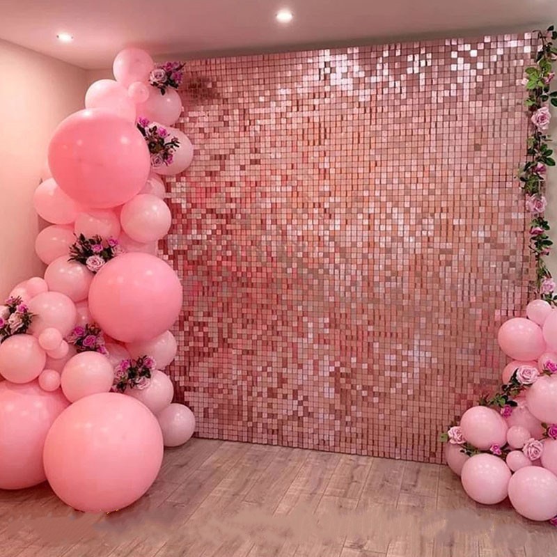 Cortina De Festa Fundo De Lantejoulas Decoração Do Casamento Aniversário Chá De Bebê Parede De Lantejoulas Glitter Pano De Fundo Cortina Folha