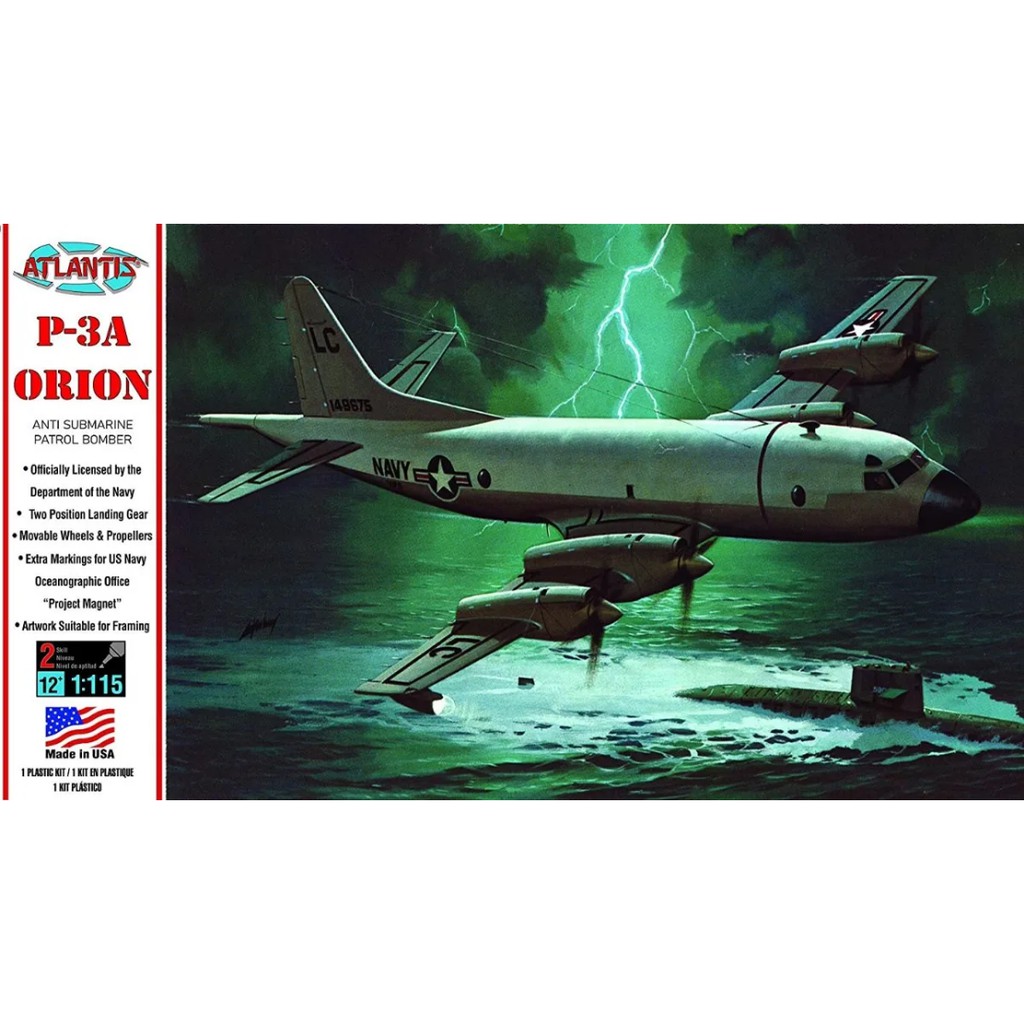 Aviao Lockheed P-3a Orion Kit Atlantis 1/115 (molde Revell) Plastimodelismo - Giga Kits