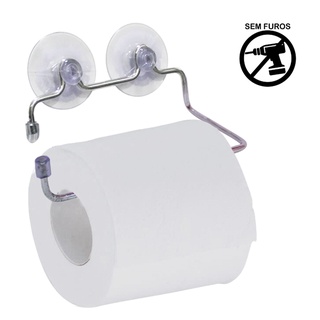 Suporte porta Papel Higiênico Com Ventosa dupla Cromado