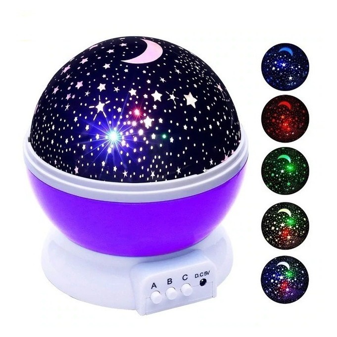 luminaria abajur projeção estrelas lua iluminação decoração
