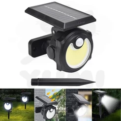 Luminária Refletor Solar Sensor Movimento Spot Balizador Jardim Espeto Ou Parede 20W