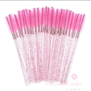 50 Escovinhas Com Glitter Extensão De Cílios e Sobrancelha Cores Aleatorias