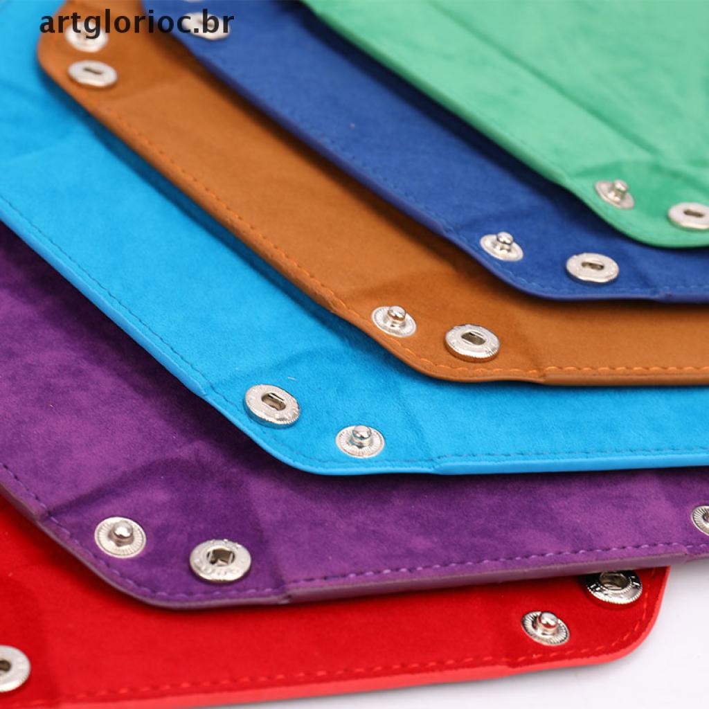 Bandeja / Dado Dobrável De Couro Pu Hexágono / Bandeja Quadrada / Jogo Br